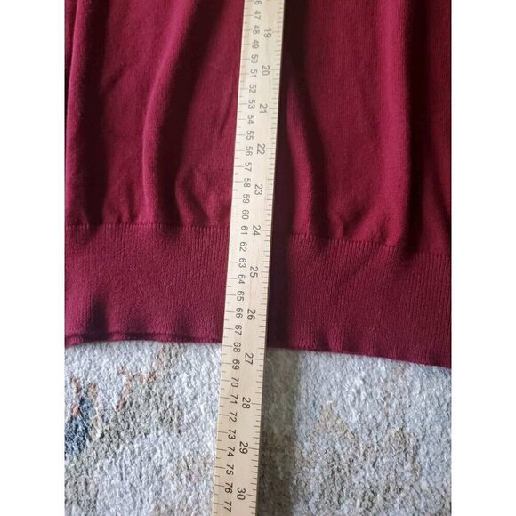 Michael Kors Sweater Mens Size XL Knit Burgundy V Neck Pullover Preppy Classy - Picture 4 of 8